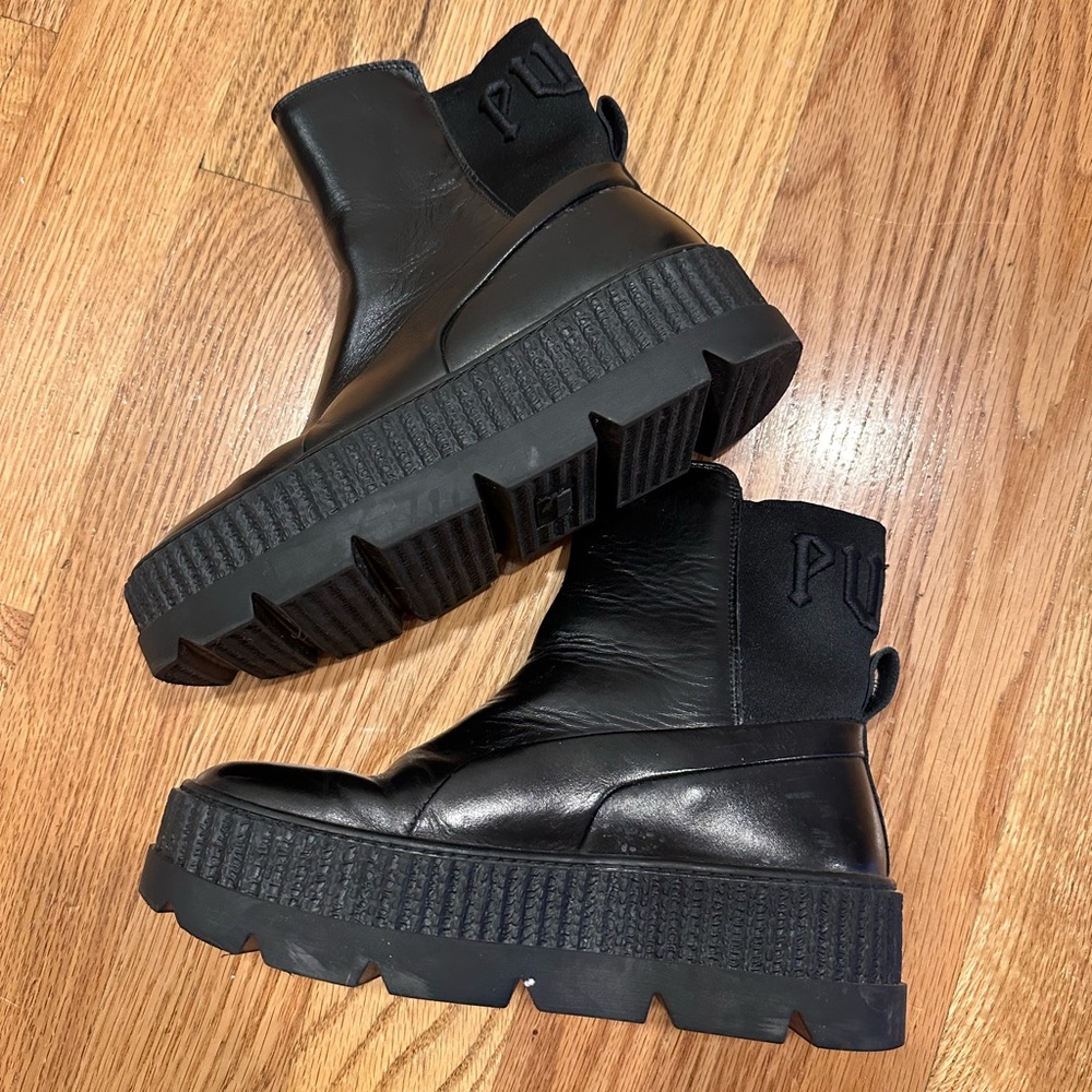 PUMA Womens Fenty By Rihanna Chelsea Combat Boots Ankle - Black